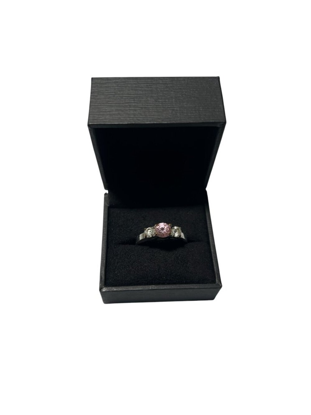 Pink Gemstone Ring unmarked unbranded y2k sweetheart glam size 6.5 ladies